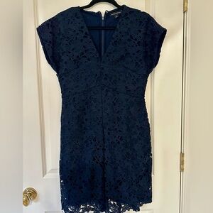 Banana republic navy lace dress